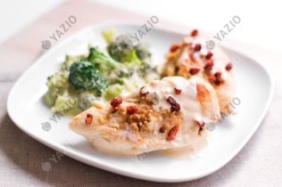 Pollo a la miel y mostaza con brócoli