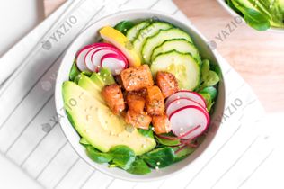 Salmon Salad with Cucumber & Avocado