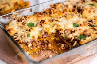 Ground Beef & Sweet Potato Casserole with Feta