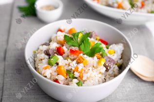 Arroz con ternera y verduras