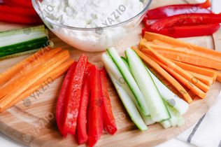Vegetable Sticks with Feta & Cream Cheese Dip
