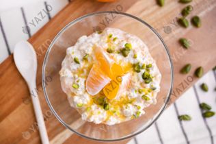 Orangenquark mit Haferflocken