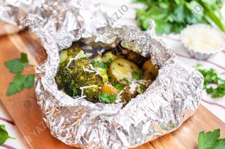 Vegetais grelhados com parmesão