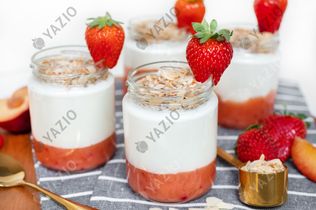 Iogurte de fruta crocante