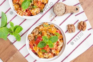 Salada de batata-doce e painço