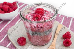 Overnight oats de coco y frambuesa