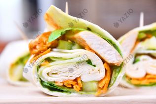 Scharfe Hähnchen-Wraps