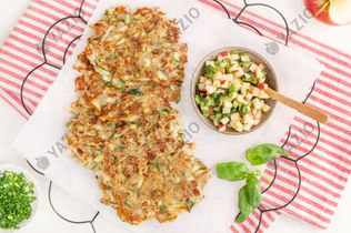 Zucchini Pancakes with Apple Herb Tartar